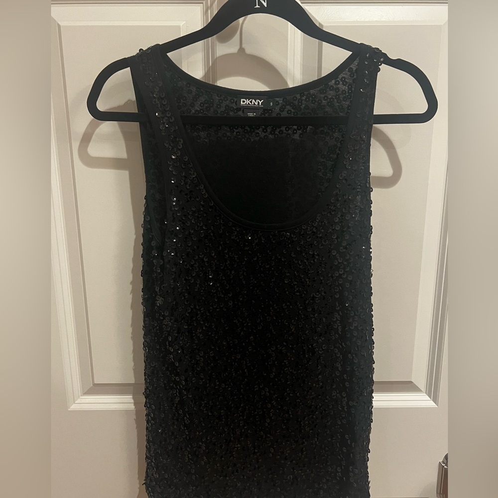 DKNY Black Sequin Top